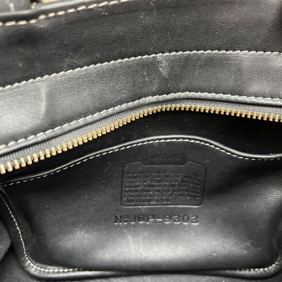 Vintage Coach Bleeker Black Leather Purse 9303 Satchel Handle Bag Tote 90's Y2K - Picture 2 of 9